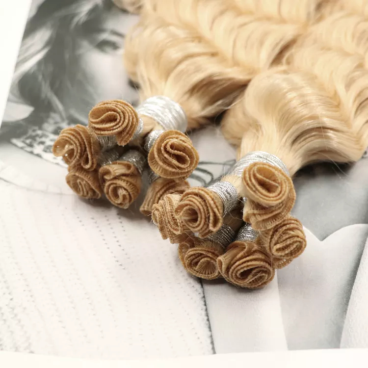 Customized High Quality 12A Remy Virgin Aligned Human Hair Extension Sew In Weft Hand Tied Weft